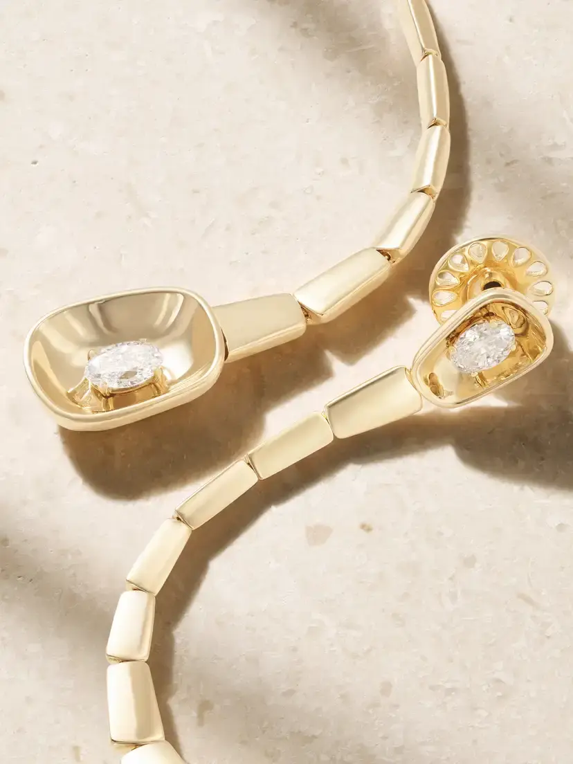 Nikos Koulis Look 18-karat Gold Diamond Earrings | Thumbnail 4