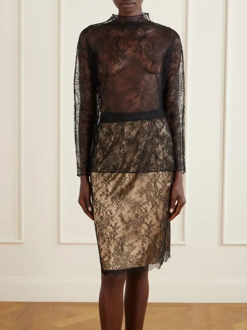 Carine Gilson Straight Lace Midi Skirt | Thumbnail 3 Carine Gilson Straight Lace Midi Skirt | Thumbnail 3