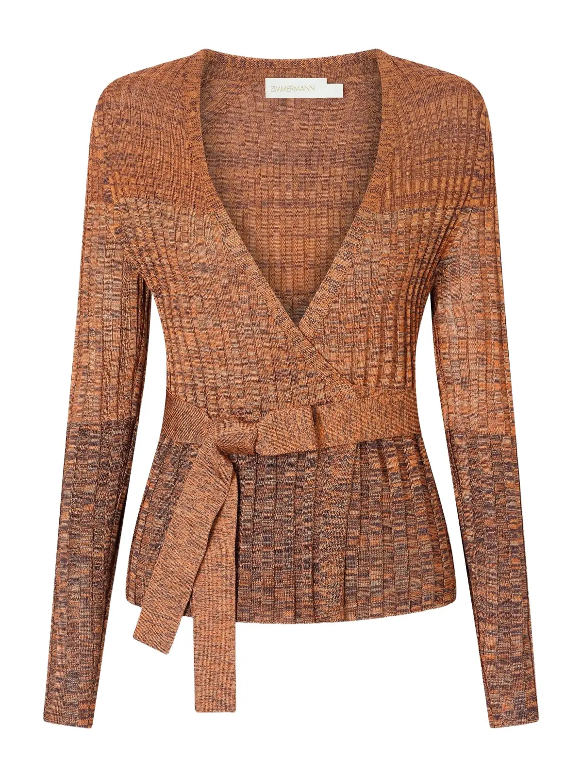 Mouline Belted Ribbed-knit Wrap Top Mouline Belted Ribbed-knit Wrap Top