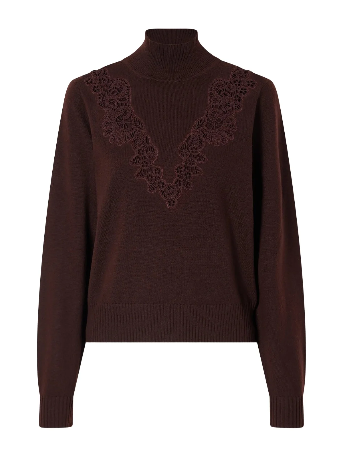 Valiant Lace-trimmed Wool Turtleneck Sweater Valiant Lace-trimmed Wool Turtleneck Sweater