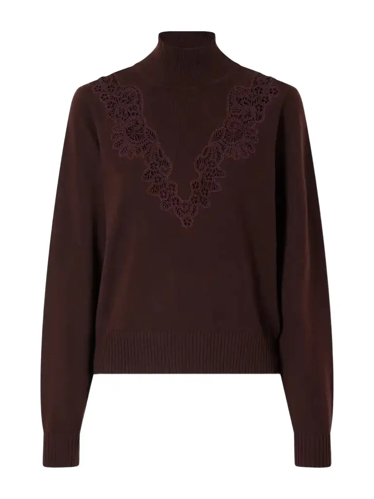Zimmermann Valiant Lace-trimmed Wool Turtleneck Sweater | Image 1 Zimmermann Valiant Lace-trimmed Wool Turtleneck Sweater | Image 1