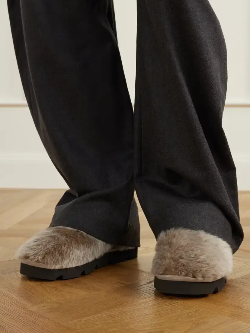 Brunello Cucinelli Monili-detailed Shearling Slip-ons | Thumbnail 2