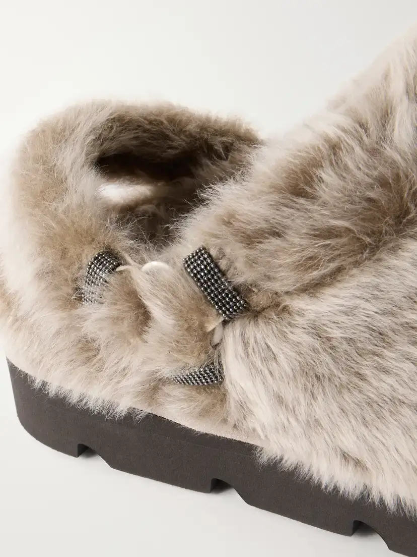 Brunello Cucinelli Monili-detailed Shearling Slip-ons | Thumbnail 5