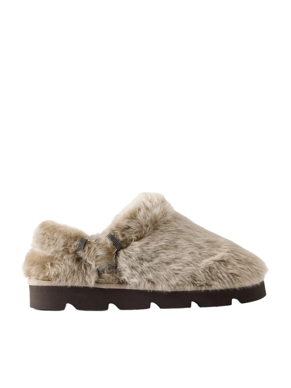 Brunello Cucinelli Monili-embellished Shearling Slip-ons