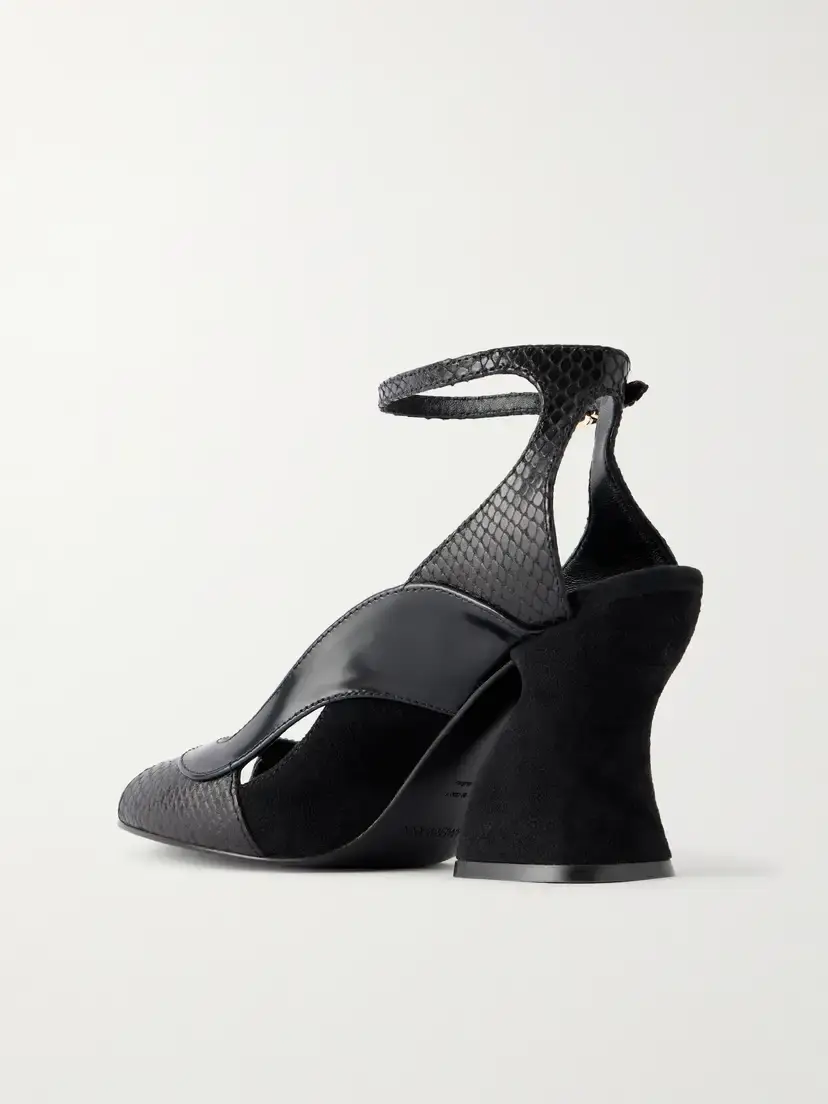 Zimmermann Marvi 75 Suede, Snake-effect And Smooth Leather Sandals | Thumbnail 3