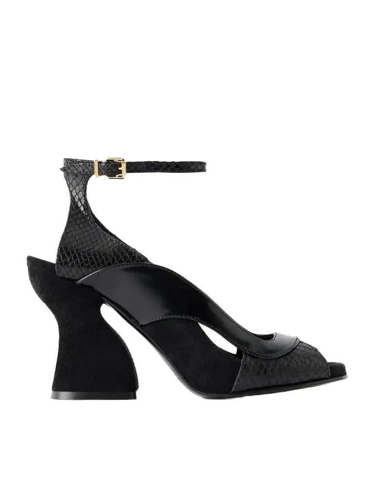 Zimmermann Marvi 75 Smooth, Python-effect Leather And Suede Sandals | Image 1 Zimmermann Marvi 75 Smooth, Python-effect Leather And Suede Sandals | Image 1