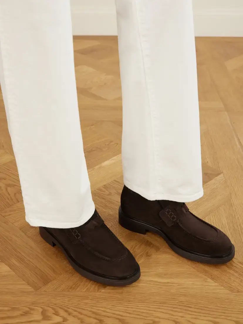 Gianvito Rossi Suede Penny Loafer Ankle Boots | Thumbnail 2 Gianvito Rossi Suede Penny Loafer Ankle Boots | Thumbnail 2