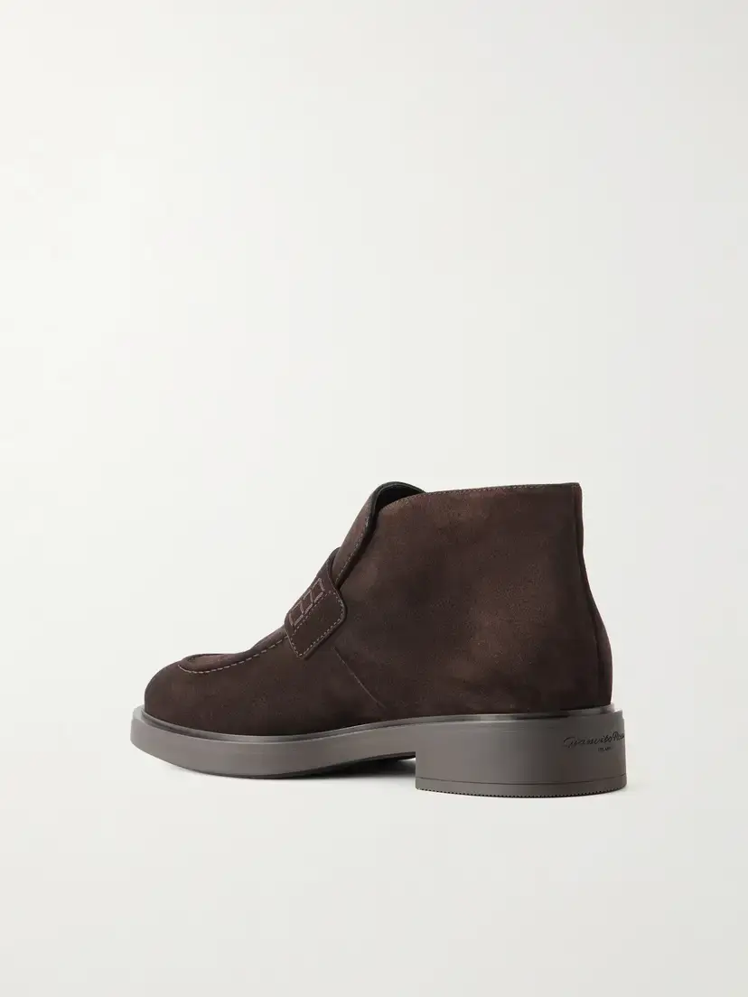 Gianvito Rossi Suede Penny Loafer Ankle Boots | Thumbnail 3 Gianvito Rossi Suede Penny Loafer Ankle Boots | Thumbnail 3