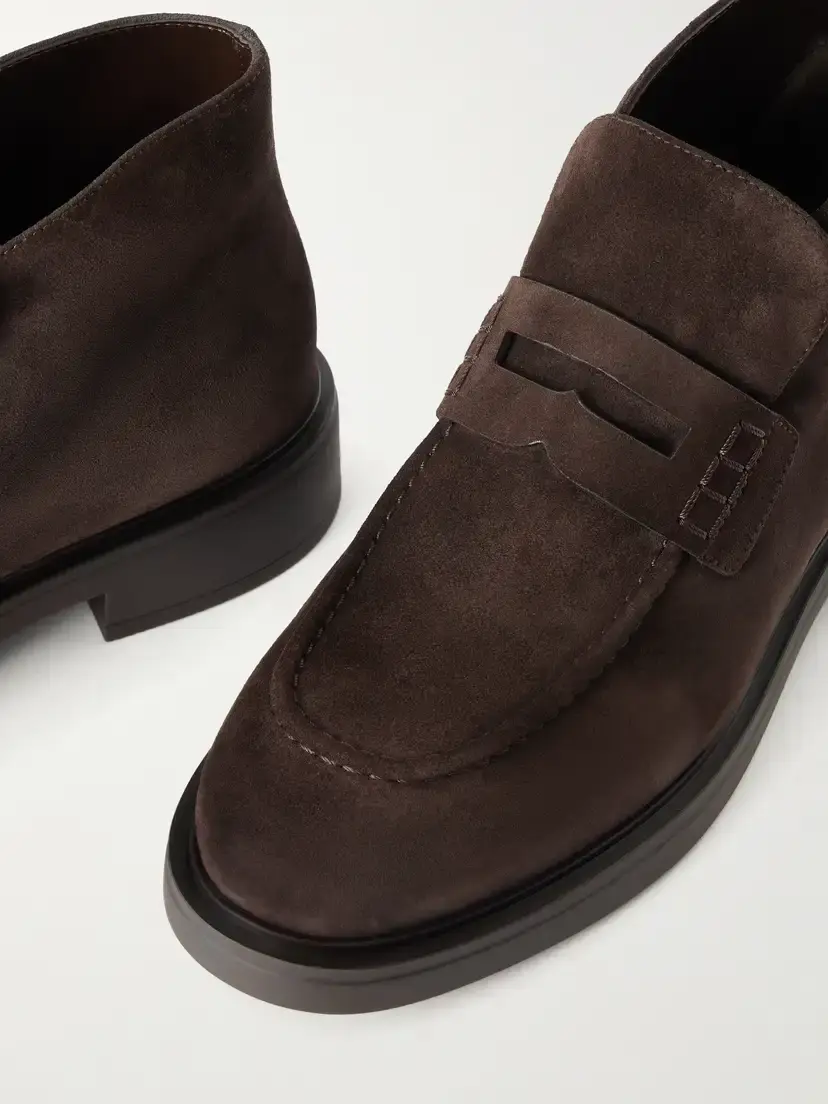 Gianvito Rossi Suede Penny Loafer Ankle Boots | Thumbnail 5 Gianvito Rossi Suede Penny Loafer Ankle Boots | Thumbnail 5