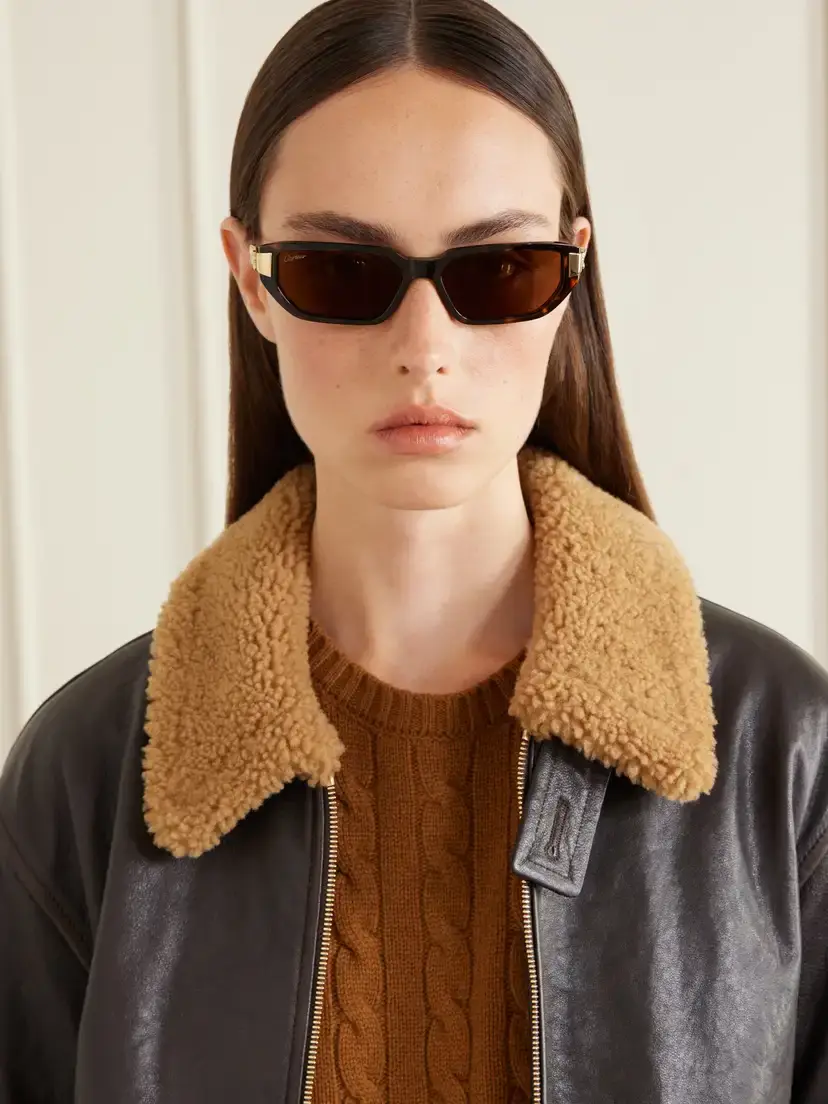 Cartier Eyewear Panthère De Cartier Rectangular-frame Recycled-acetate Gold-tone Sunglasses | Thumbnail 2 Cartier Eyewear Panthère De Cartier Rectangular-frame Recycled-acetate Gold-tone Sunglasses | Thumbnail 2