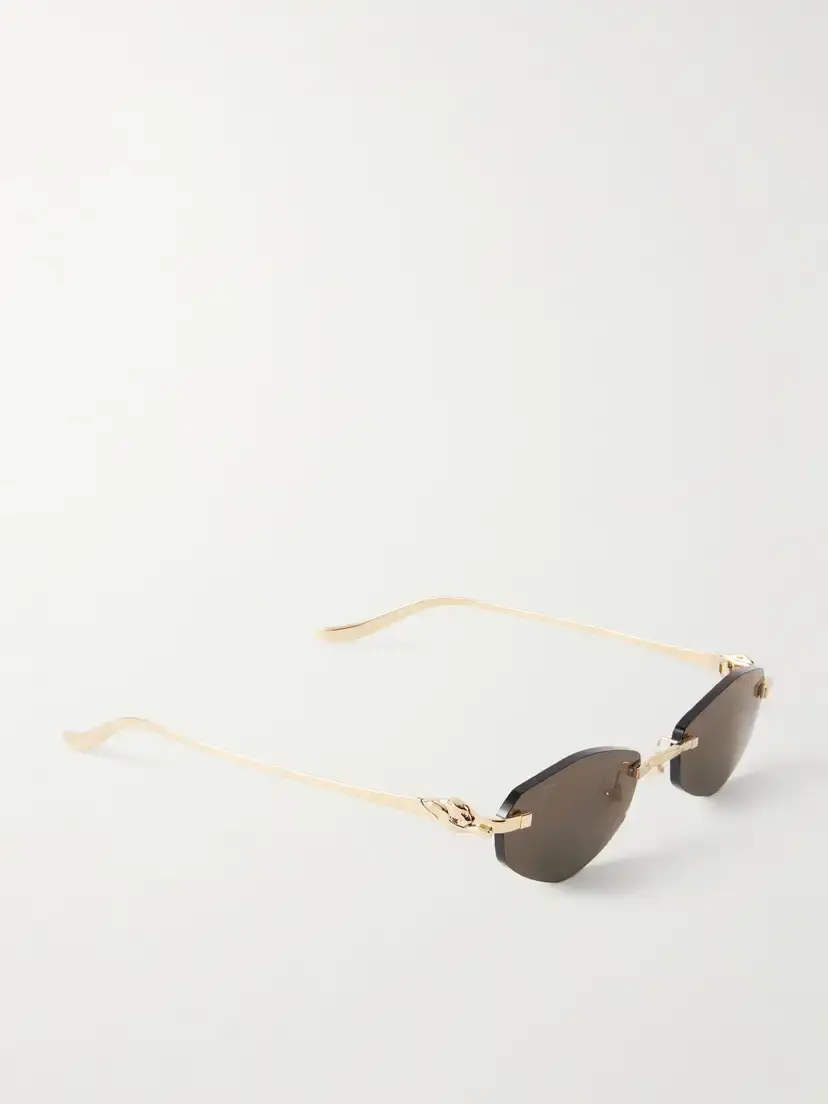 Cartier Eyewear Panthère De Cartier Round-frame Gold-tone Sunglasses | Thumbnail 3 Cartier Eyewear Panthère De Cartier Round-frame Gold-tone Sunglasses | Thumbnail 3