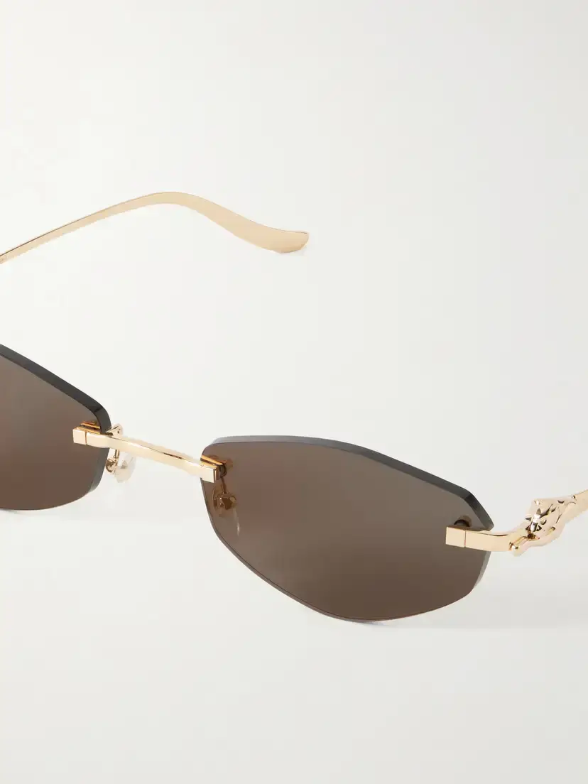 Cartier Eyewear Panthère De Cartier Round-frame Gold-tone Sunglasses | Thumbnail 4 Cartier Eyewear Panthère De Cartier Round-frame Gold-tone Sunglasses | Thumbnail 4
