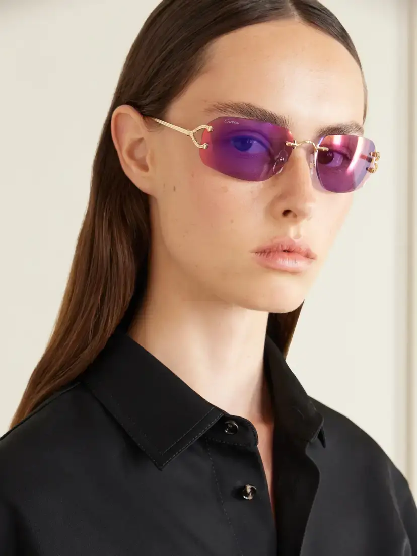 Cartier Eyewear Motifs De Cartier Round-frame Recycled-acetate Gold-tone Sunglasses | Thumbnail 2