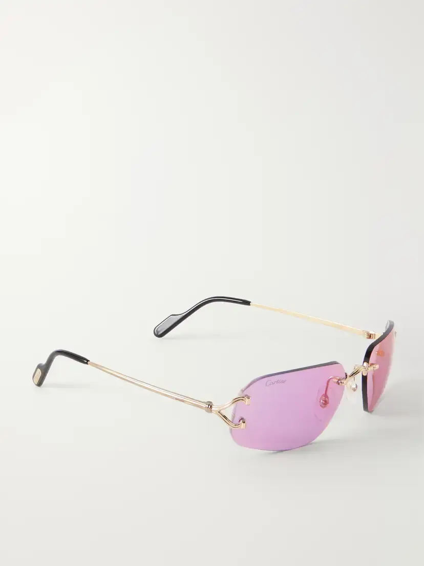 Cartier Eyewear Motifs De Cartier Round-frame Recycled-acetate Gold-tone Sunglasses | Thumbnail 3