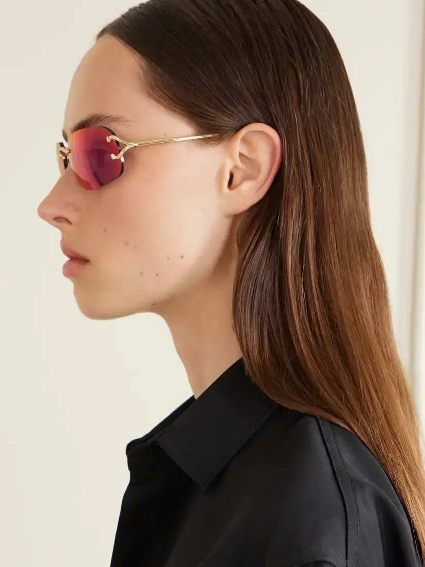 Cartier Eyewear Motifs De Cartier Round-frame Recycled-acetate Gold-tone Sunglasses | Thumbnail 5