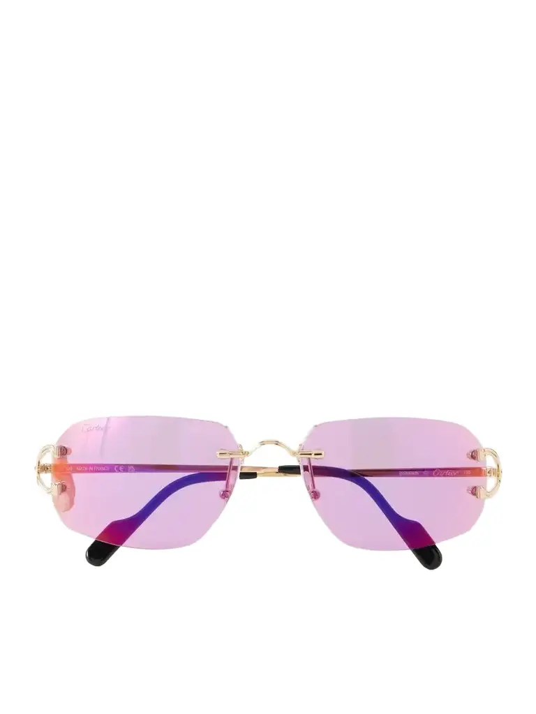 Cartier Eyewear Motifs De Cartier Round-frame Recycled-acetate Gold-tone Sunglasses | Image 1 Cartier Eyewear Motifs De Cartier Round-frame Recycled-acetate Gold-tone Sunglasses | Image 1
