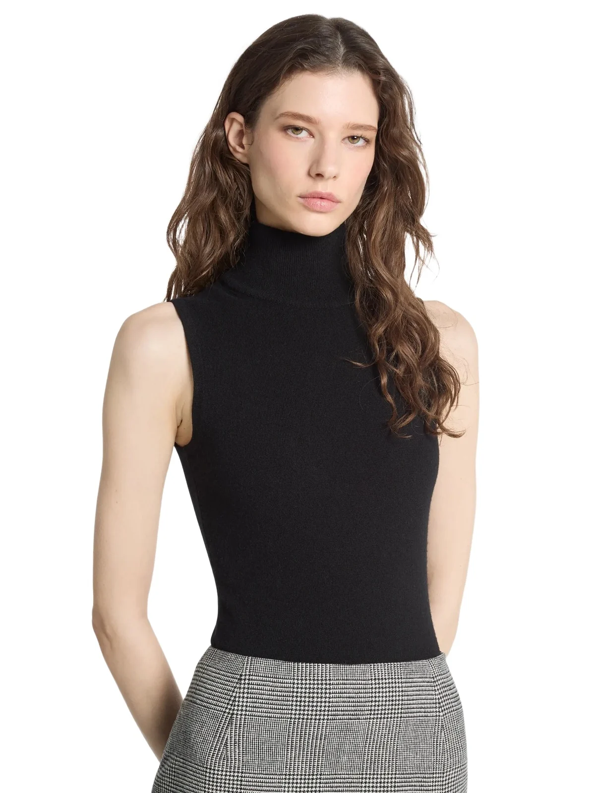 Michael Kors Collection Cashmere Blend Turtleneck Bodysuit in Black