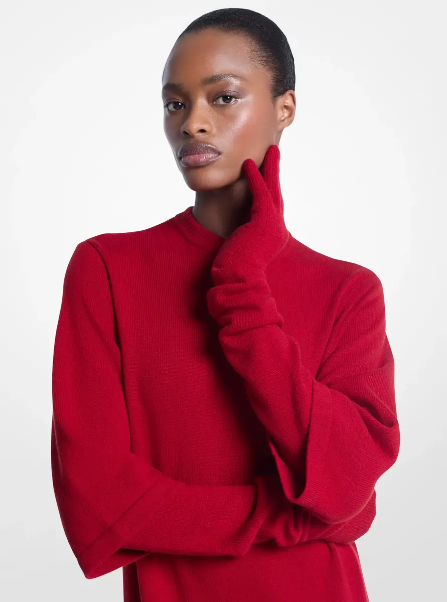Michael Kors Collection Long Cashmere Gloves in Red - One Size by Michael Kors Collection | Thumbnail 2 Michael Kors Collection Long Cashmere Gloves in Red - One Size by Michael Kors Collection | Thumbnail 2