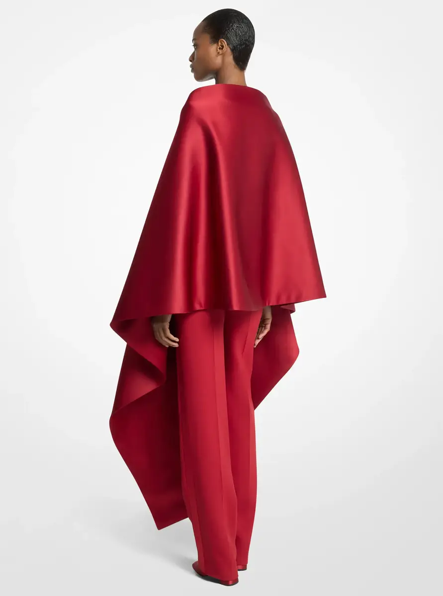 Michael Kors Collection Double Silk Satin Opera Shawl in Red - One Size by Michael Kors Collection | Thumbnail 2 Michael Kors Collection Double Silk Satin Opera Shawl in Red - One Size by Michael Kors Collection | Thumbnail 2
