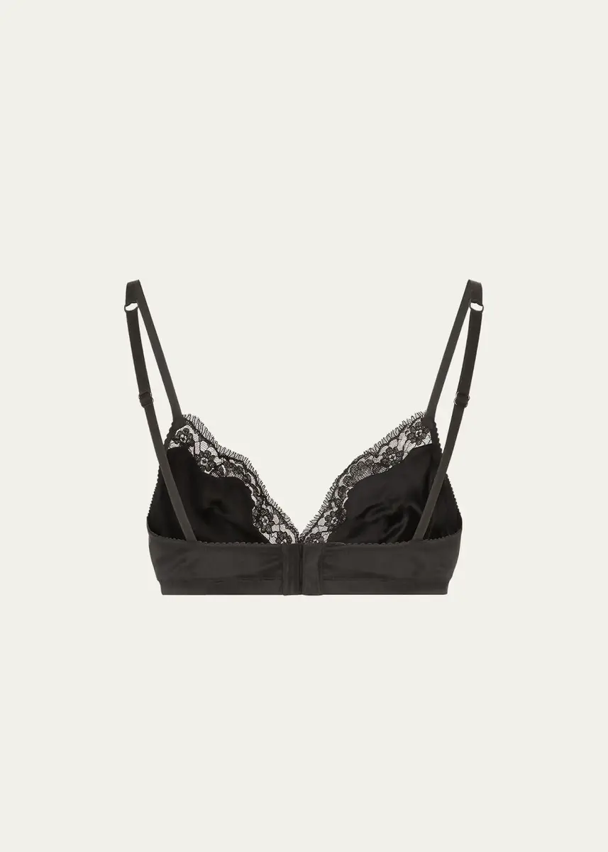Dolce & Gabbana Satin Lace-Trim Soft Triangle Bra | Thumbnail 3 Dolce & Gabbana Satin Lace-Trim Soft Triangle Bra | Thumbnail 3