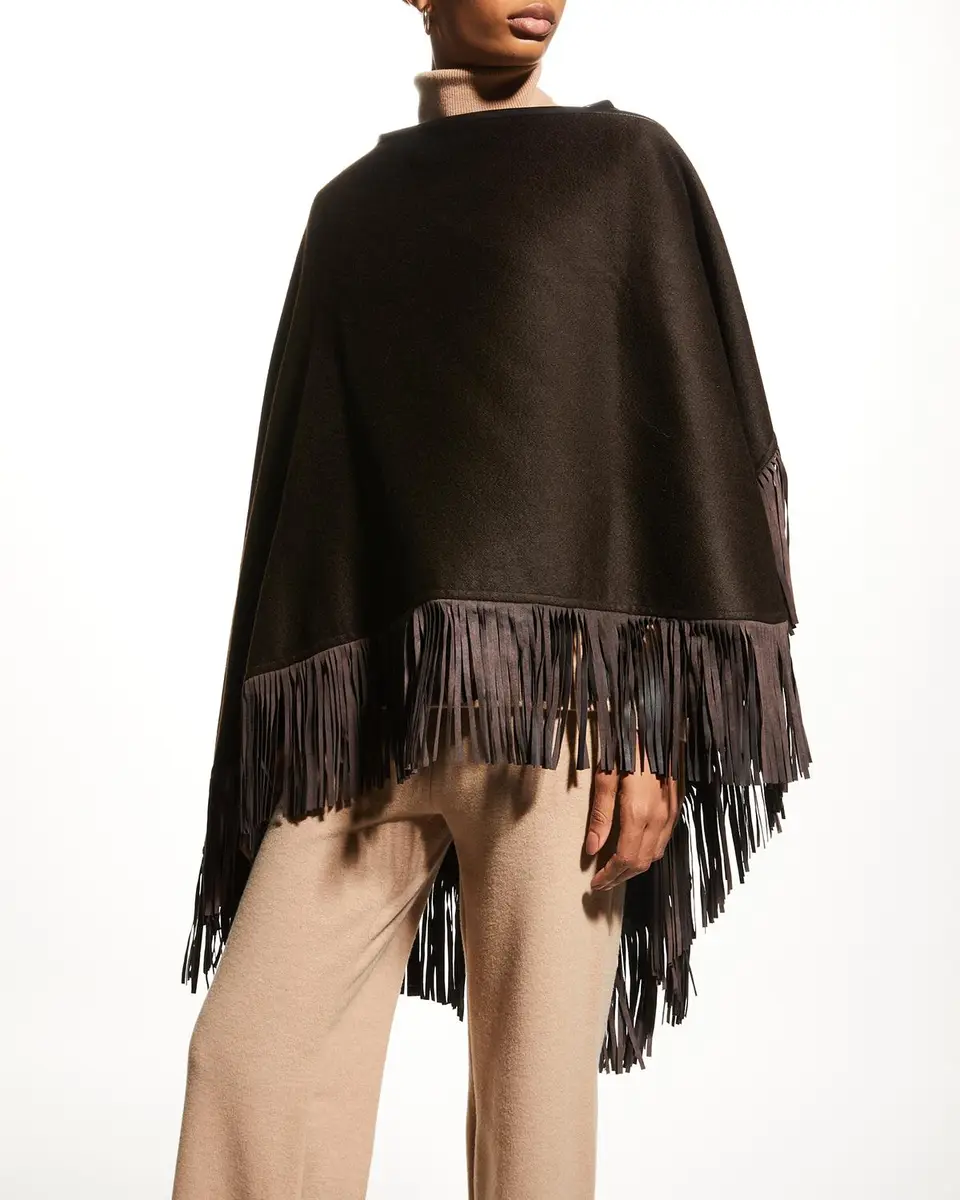 Sofia Cashmere Reversible Fringe Cashmere Cape | Thumbnail 3 Sofia Cashmere Reversible Fringe Cashmere Cape | Thumbnail 3