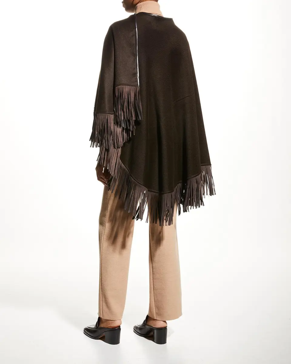 Sofia Cashmere Reversible Fringe Cashmere Cape | Thumbnail 4 Sofia Cashmere Reversible Fringe Cashmere Cape | Thumbnail 4