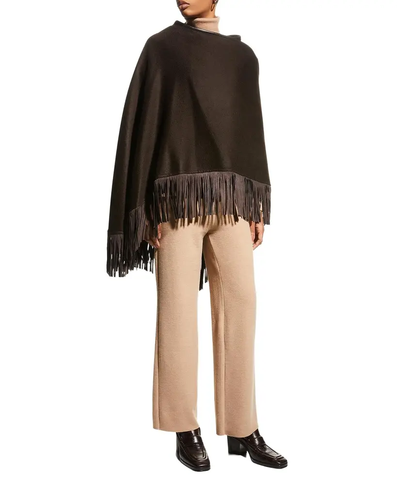 Reversible Fringe Cashmere Cape Reversible Fringe Cashmere Cape
