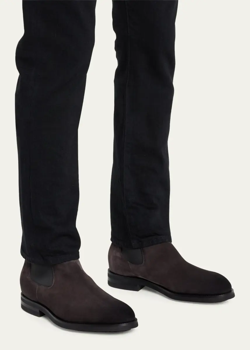 Santoni Men's Enver Suede Chelsea Boots | Thumbnail 2 Santoni Men's Enver Suede Chelsea Boots | Thumbnail 2