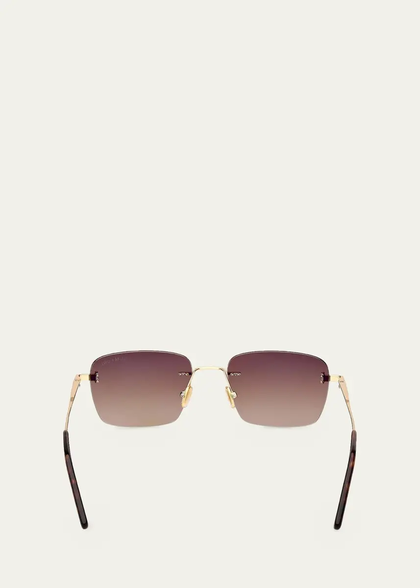 Tom Ford Men's Jake Rimless Rectangular Metal Sunglasses | Thumbnail 5