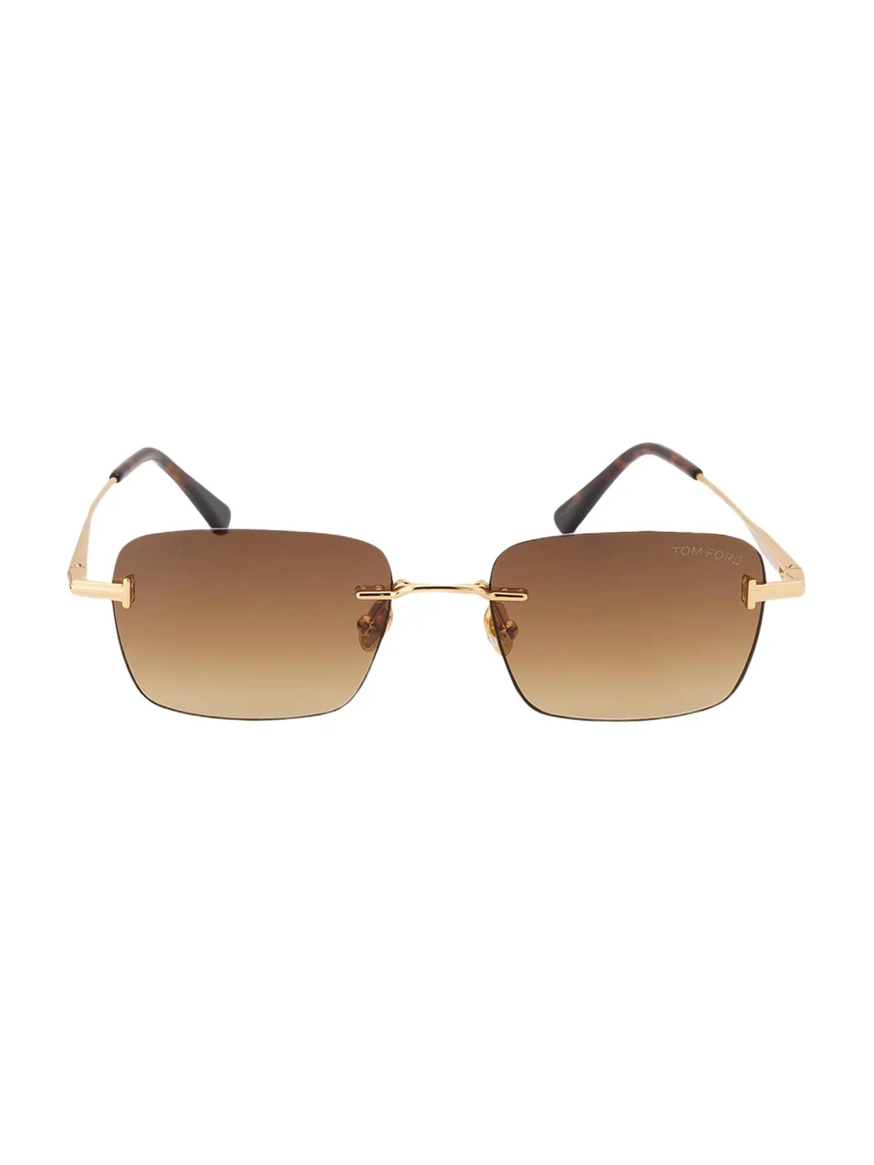 Tom Ford Men's Jake Rimless Rectangular Metal Sunglasses