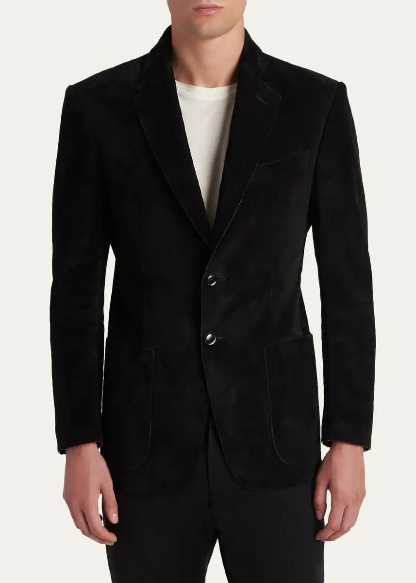 Tom Ford Men's Suede Single-Breasted Blazer | Thumbnail 4