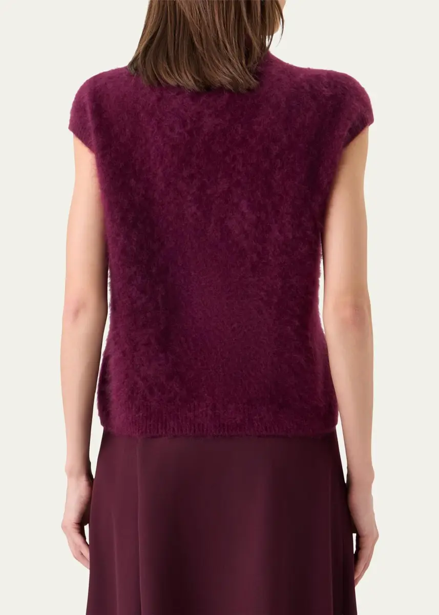 Akris Mock-Neck Cloud Cashmere Cap-Sleeve Sweater | Thumbnail 3 Akris Mock-Neck Cloud Cashmere Cap-Sleeve Sweater | Thumbnail 3
