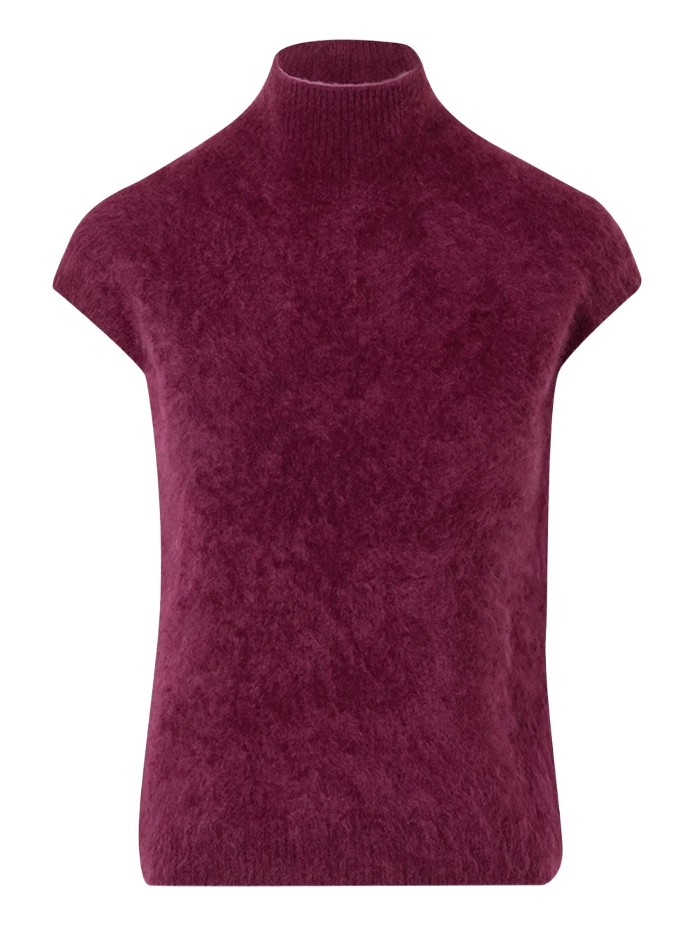 Mock-Neck Cloud Cashmere Cap-Sleeve Sweater Mock-Neck Cloud Cashmere Cap-Sleeve Sweater