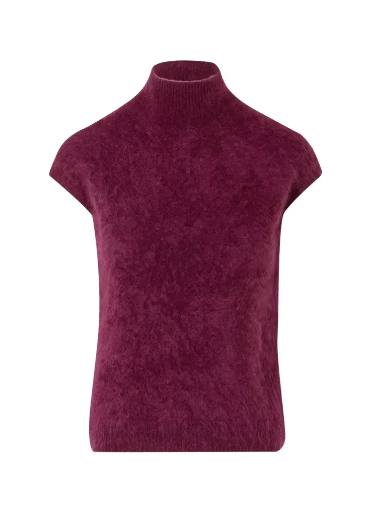 Akris Mock-Neck Cloud Cashmere Cap-Sleeve Sweater | Image 1 Akris Mock-Neck Cloud Cashmere Cap-Sleeve Sweater | Image 1