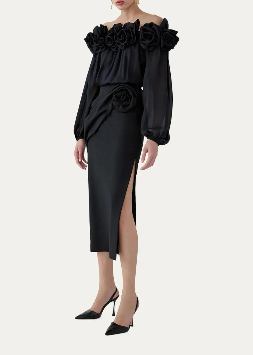Carolina Herrera Rosette Off-the-Shoulder Blouse | Thumbnail 4 Carolina Herrera Rosette Off-the-Shoulder Blouse | Thumbnail 4
