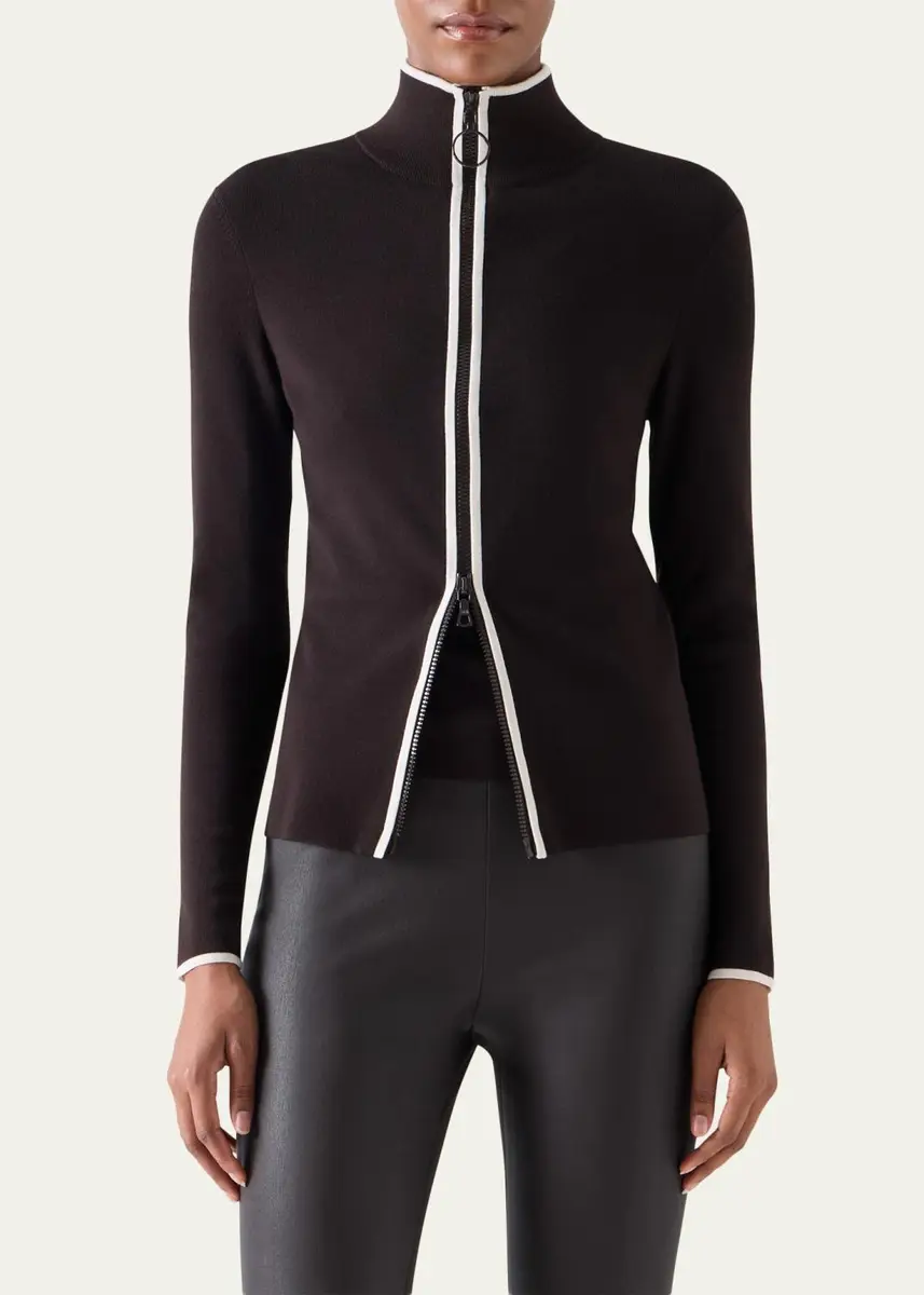 Akris punto Merino Wool Knit Zip Cardigan | Thumbnail 4 Akris punto Merino Wool Knit Zip Cardigan | Thumbnail 4