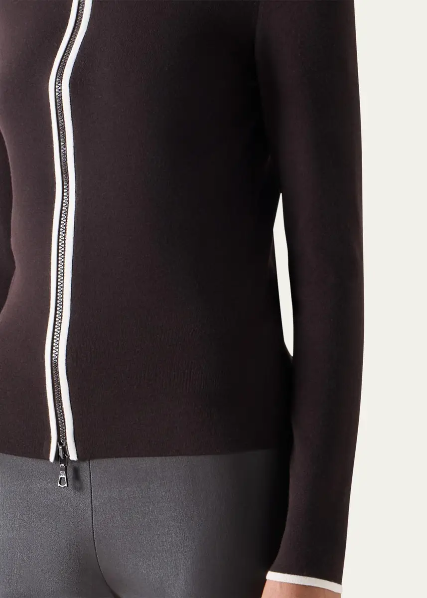 Akris punto Merino Wool Knit Zip Cardigan | Thumbnail 5 Akris punto Merino Wool Knit Zip Cardigan | Thumbnail 5