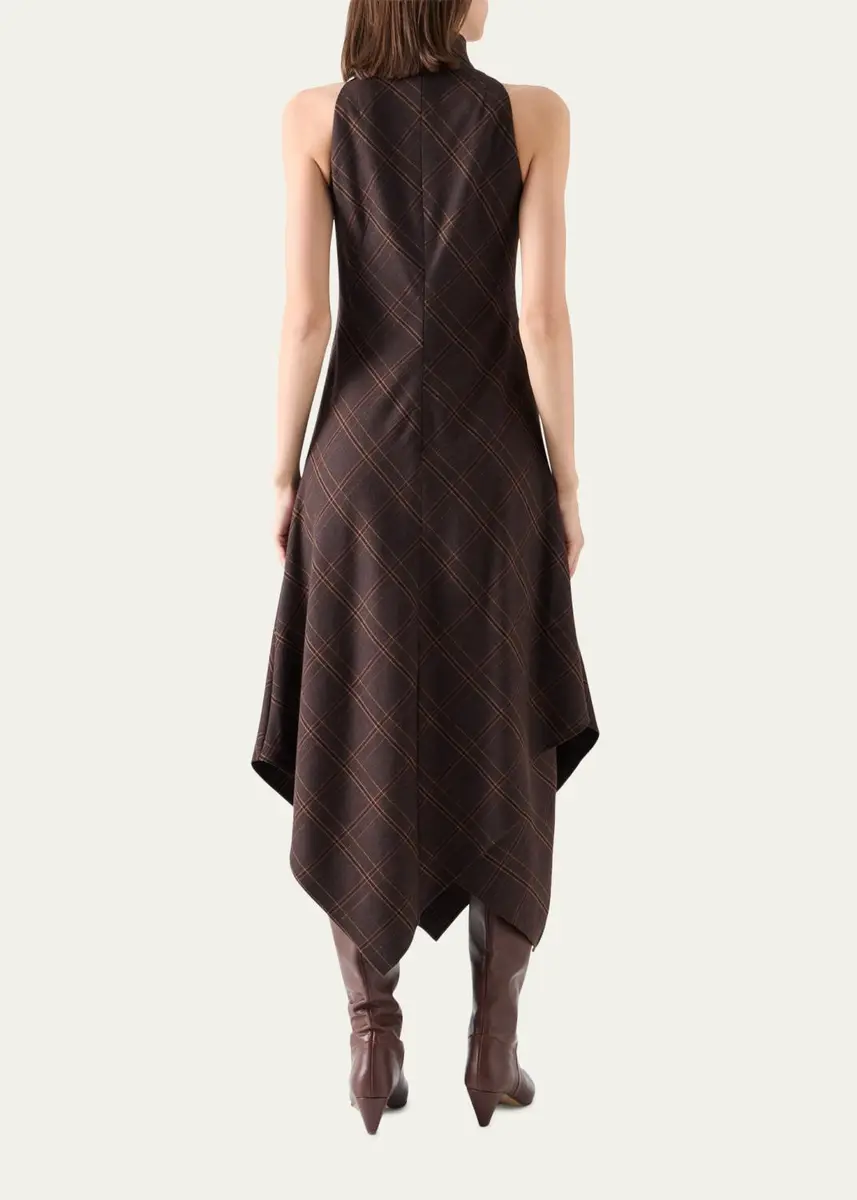 Akris punto Blanket Check Wool-Blend Flannel Midi Dress | Thumbnail 3 Akris punto Blanket Check Wool-Blend Flannel Midi Dress | Thumbnail 3