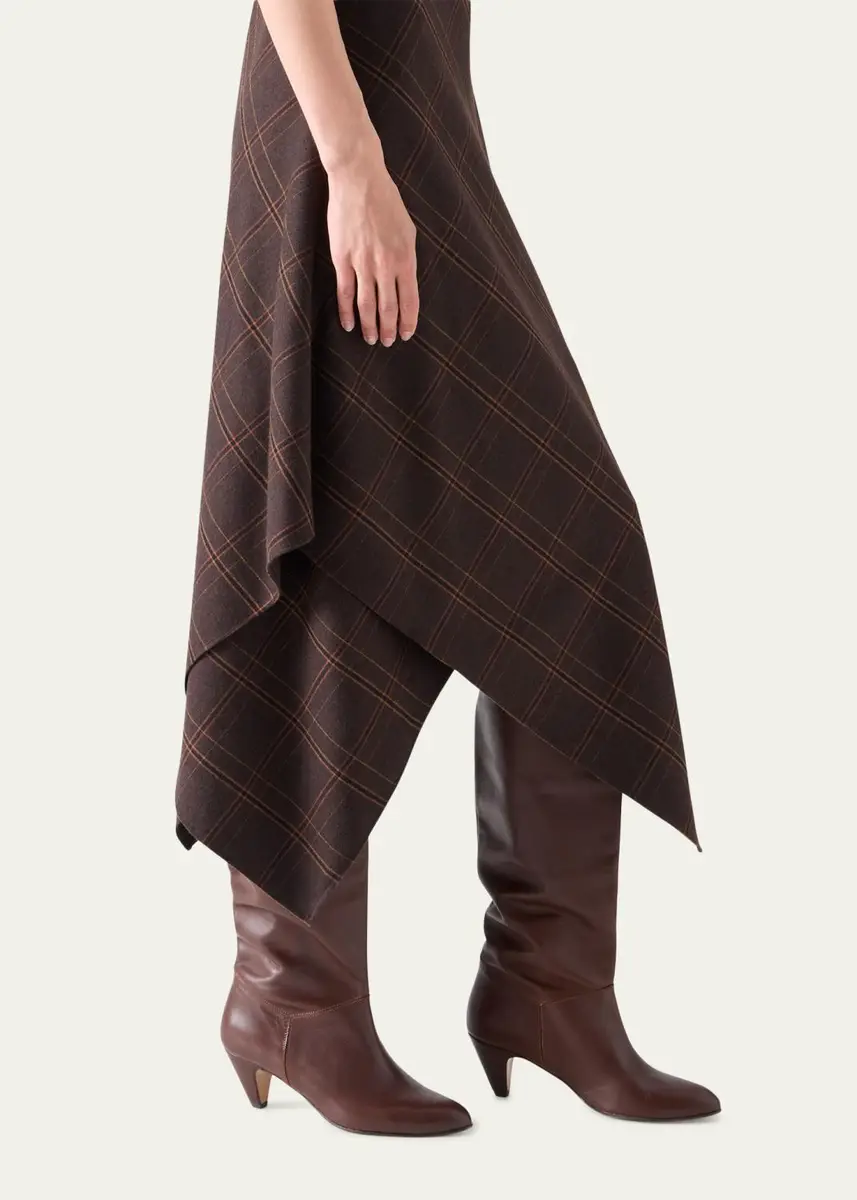 Akris punto Blanket Check Wool-Blend Flannel Midi Dress | Thumbnail 5 Akris punto Blanket Check Wool-Blend Flannel Midi Dress | Thumbnail 5