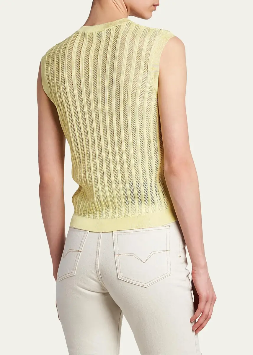 Versace La Vacanza Mesh Rib-Knit Sweater Vest | Thumbnail 3