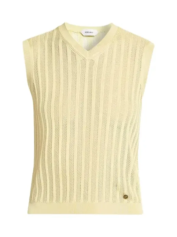 Versace La Vacanza Mesh Rib-Knit Sweater Vest