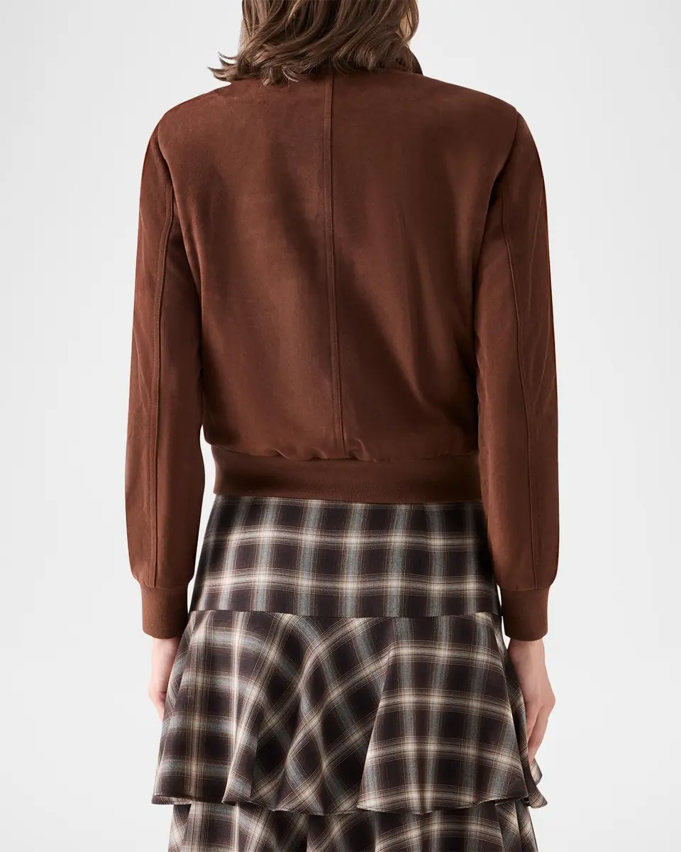 Akris punto Suede Bomber Short Jacket | Thumbnail 3