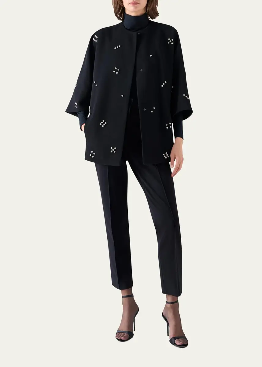 Akris punto Diamond Dice Dot Wool Car Coat | Thumbnail 2