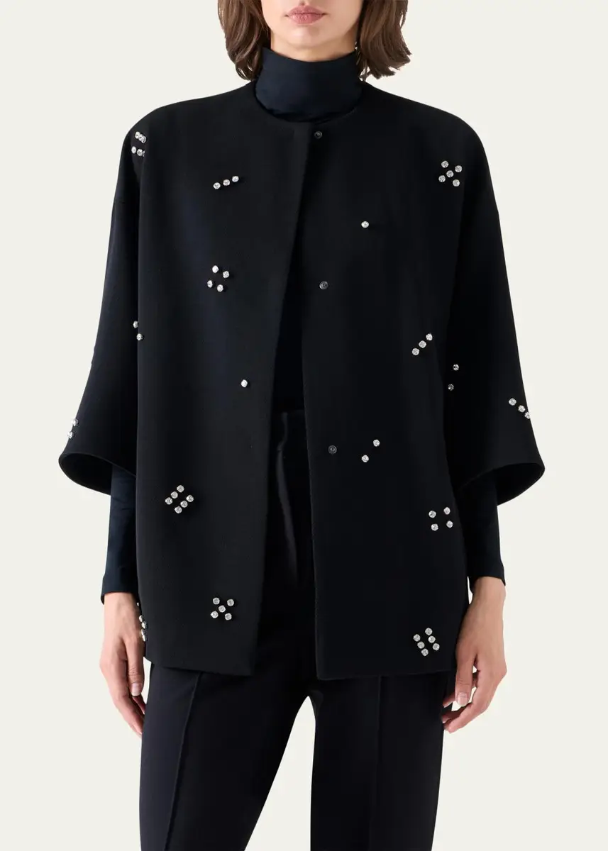 Akris punto Diamond Dice Dot Wool Car Coat | Thumbnail 4