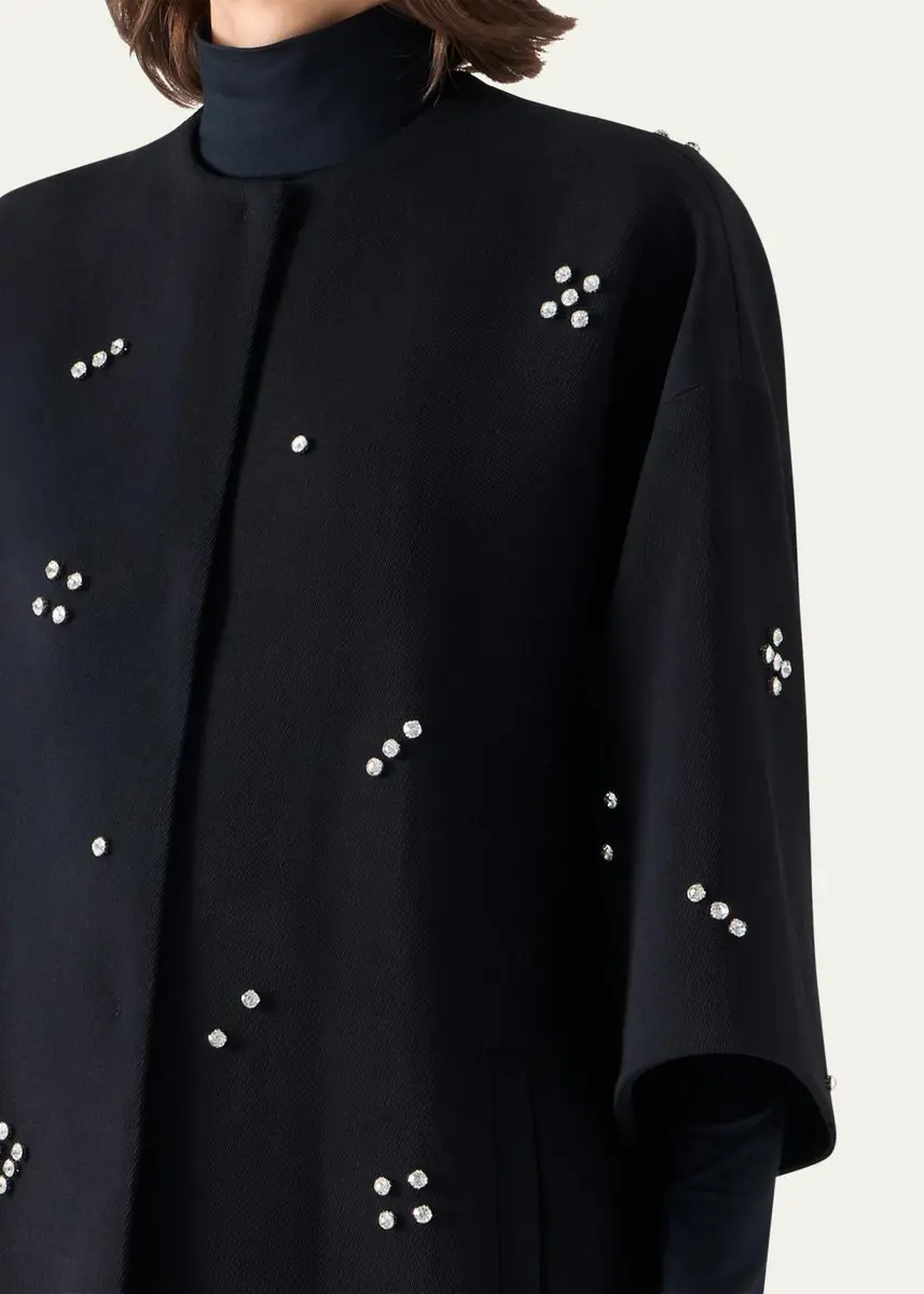 Akris punto Diamond Dice Dot Wool Car Coat | Thumbnail 5