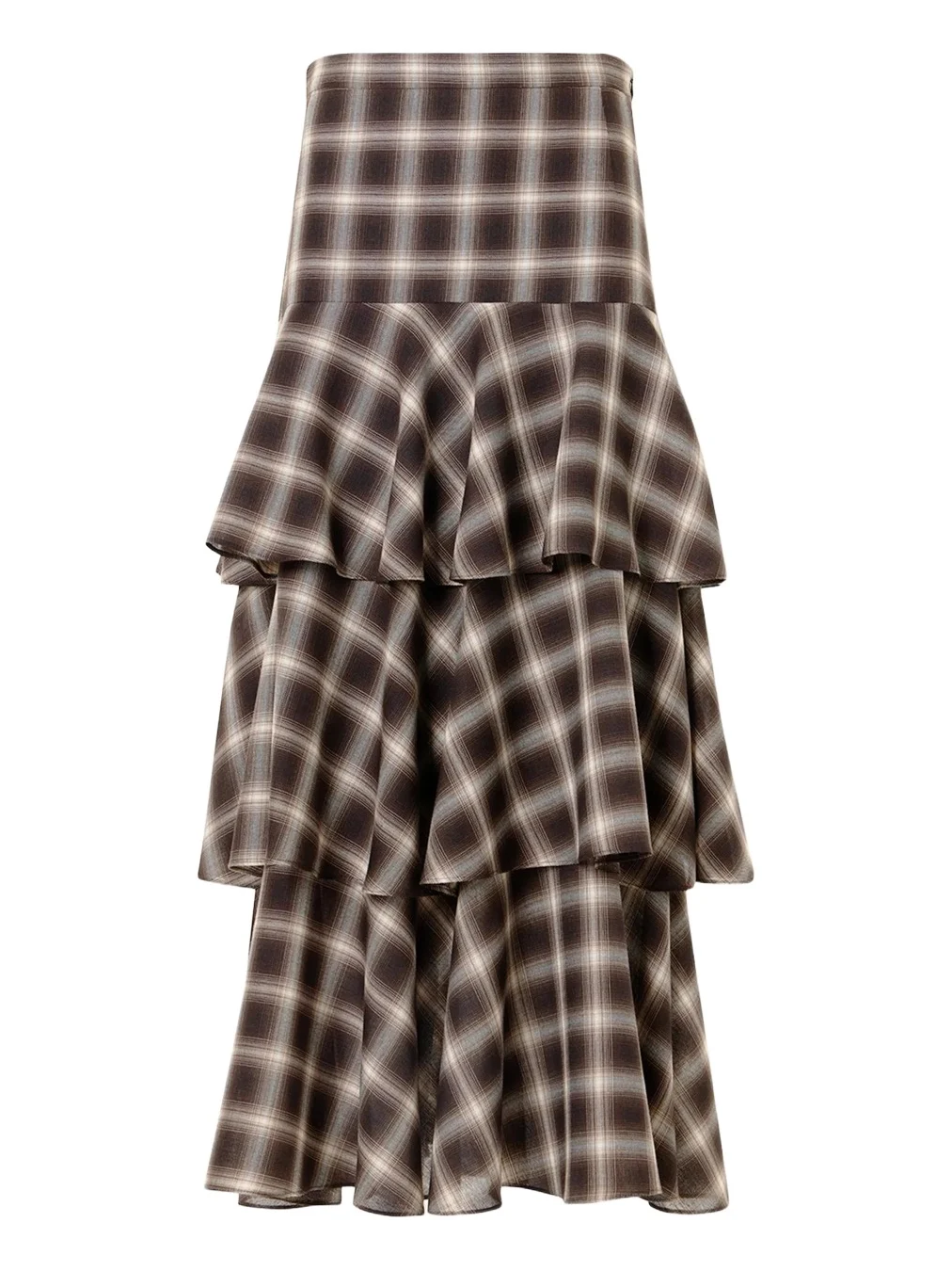 Akris punto Shelley Plaid Techno Wool-Blend Midi Skirt