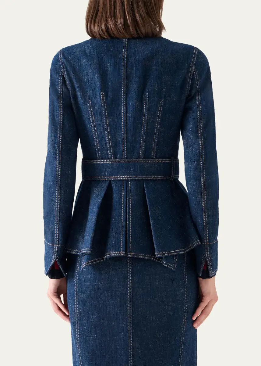 Akris punto Brushed Denim Jacket | Thumbnail 3 Akris punto Brushed Denim Jacket | Thumbnail 3