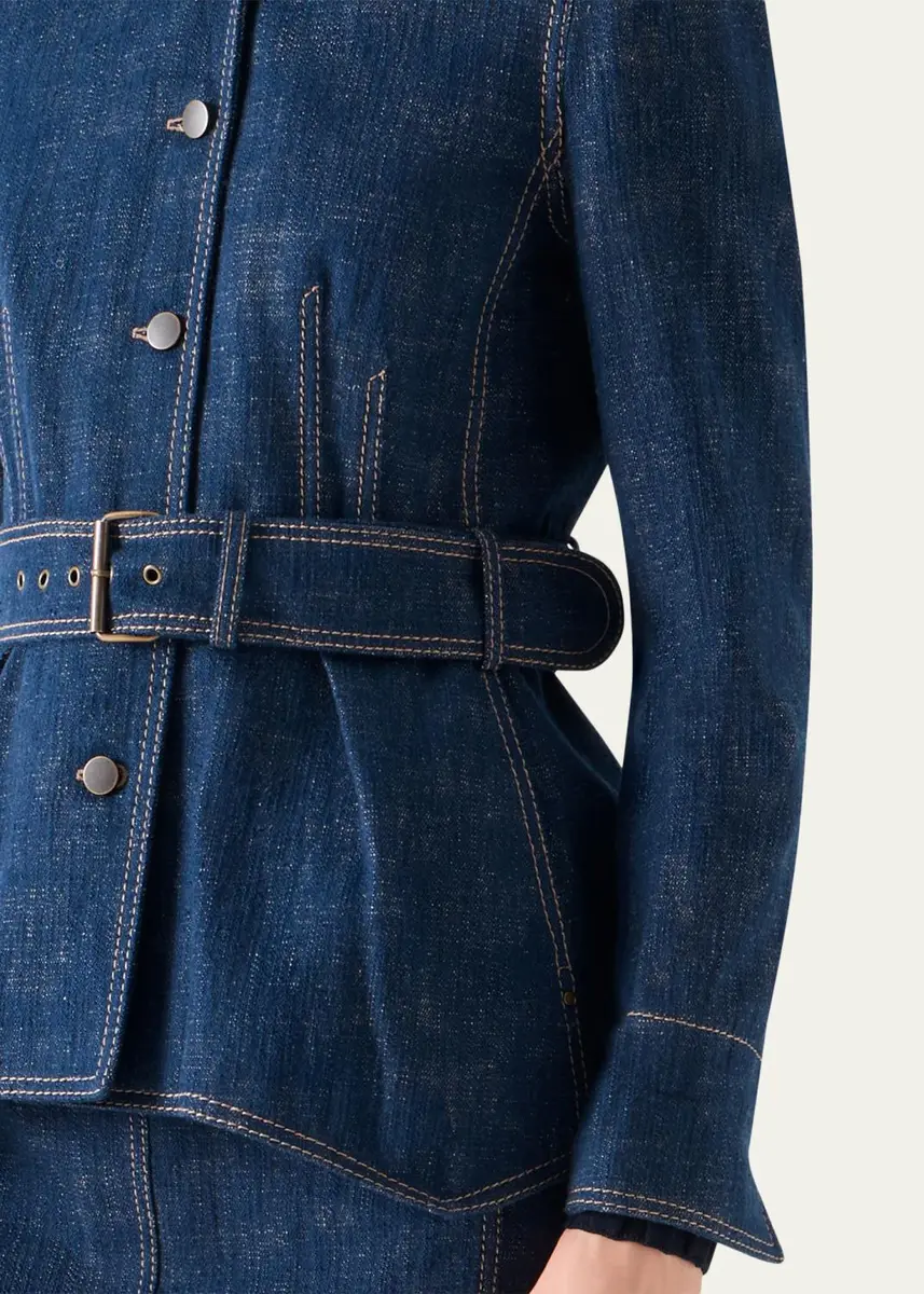 Akris punto Brushed Denim Jacket | Thumbnail 5 Akris punto Brushed Denim Jacket | Thumbnail 5