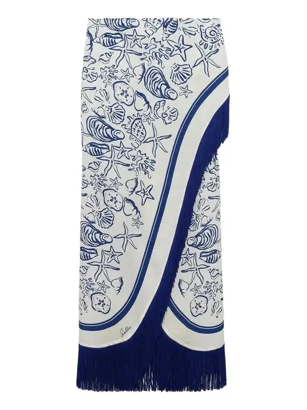 Russo Printed Fringed Pareo Russo Printed Fringed Pareo
