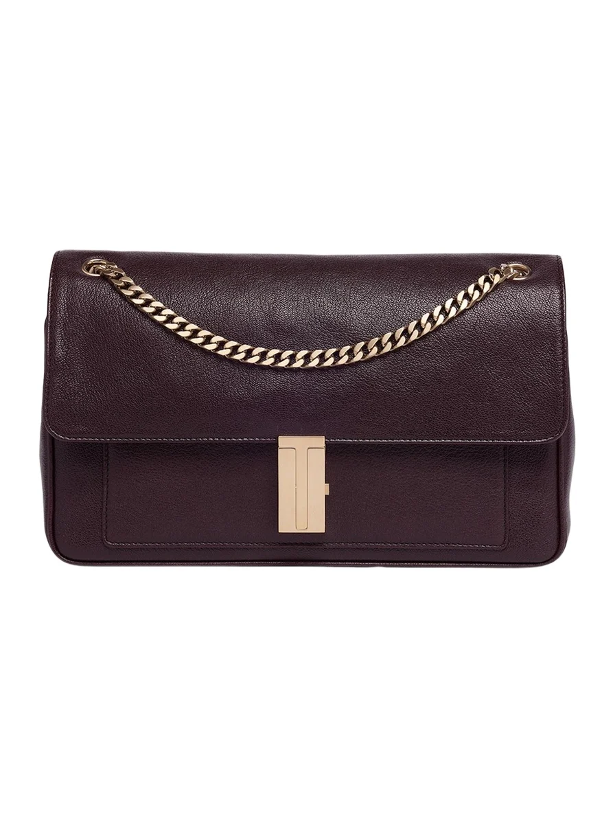 Tom Ford Mia T-Clasp Leather Shoulder Bag
